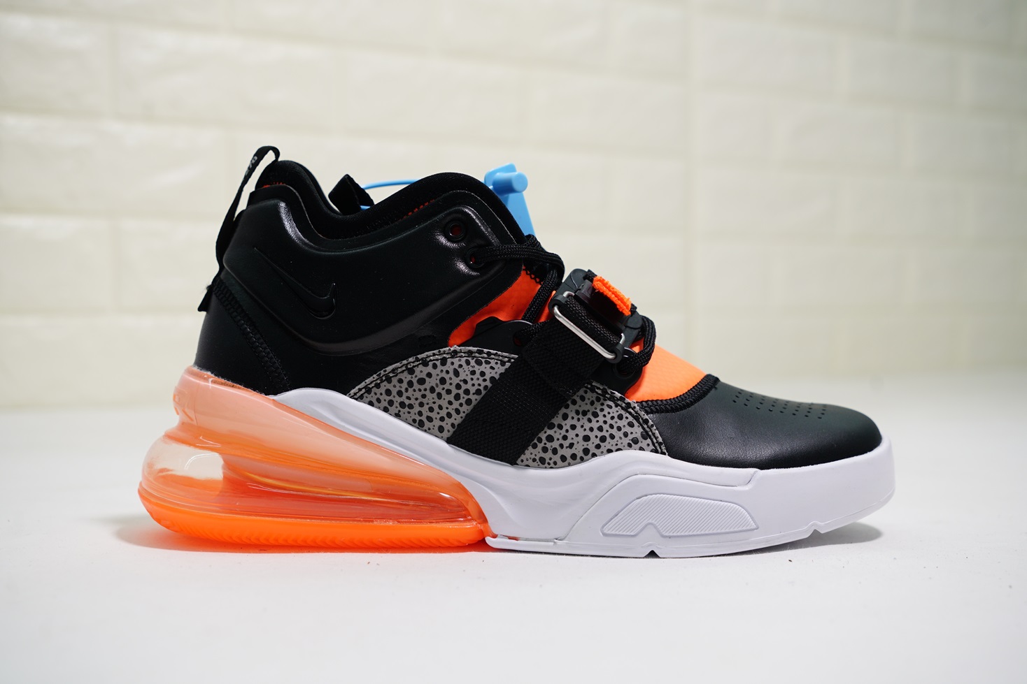 Nike Air Force 270 Mid Black Orange Cement Grey Shoes - Click Image to Close